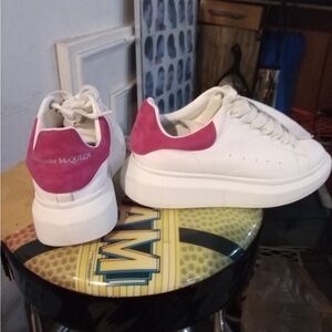 Alexander McQueen White and Pink Sneakers